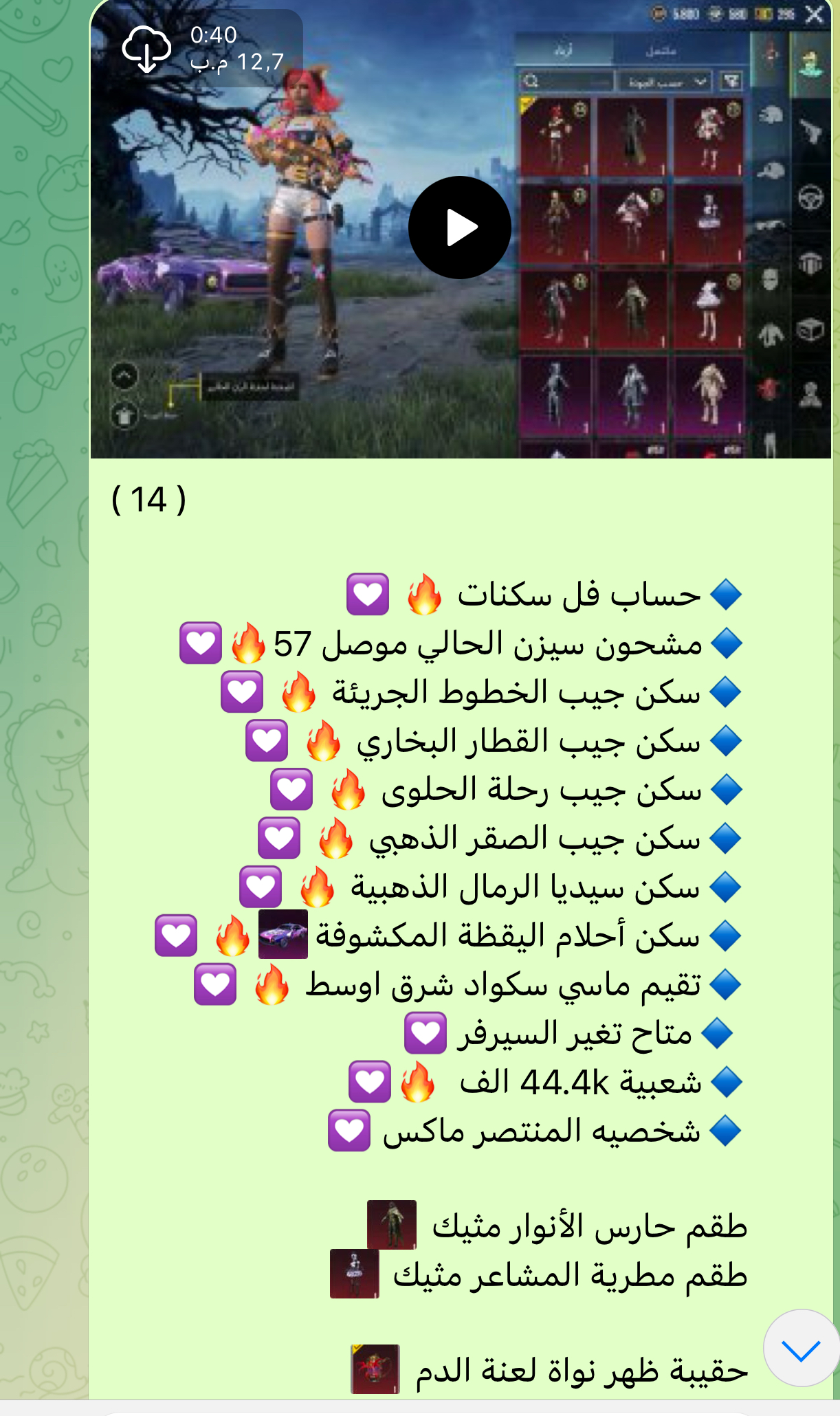 حساب ببجي عالمي رقم 14