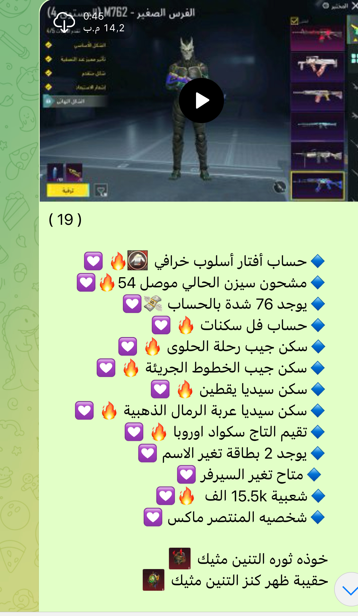 حساب ببجي عالمي رقم 19