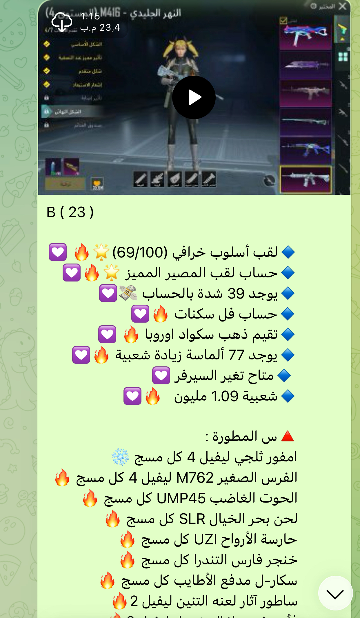 حساب ببجي عالمية B23